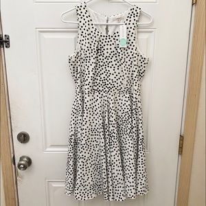 41 Hawthorn stitch fix white dress w/ black dots